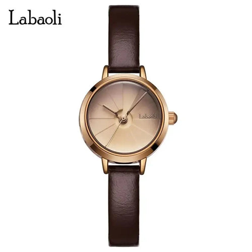 LABAOLI Women Leather Watches High Quality 2026 Wrist Watches Creative Dial Rose Gold Women Bracelet Watches for Ladies