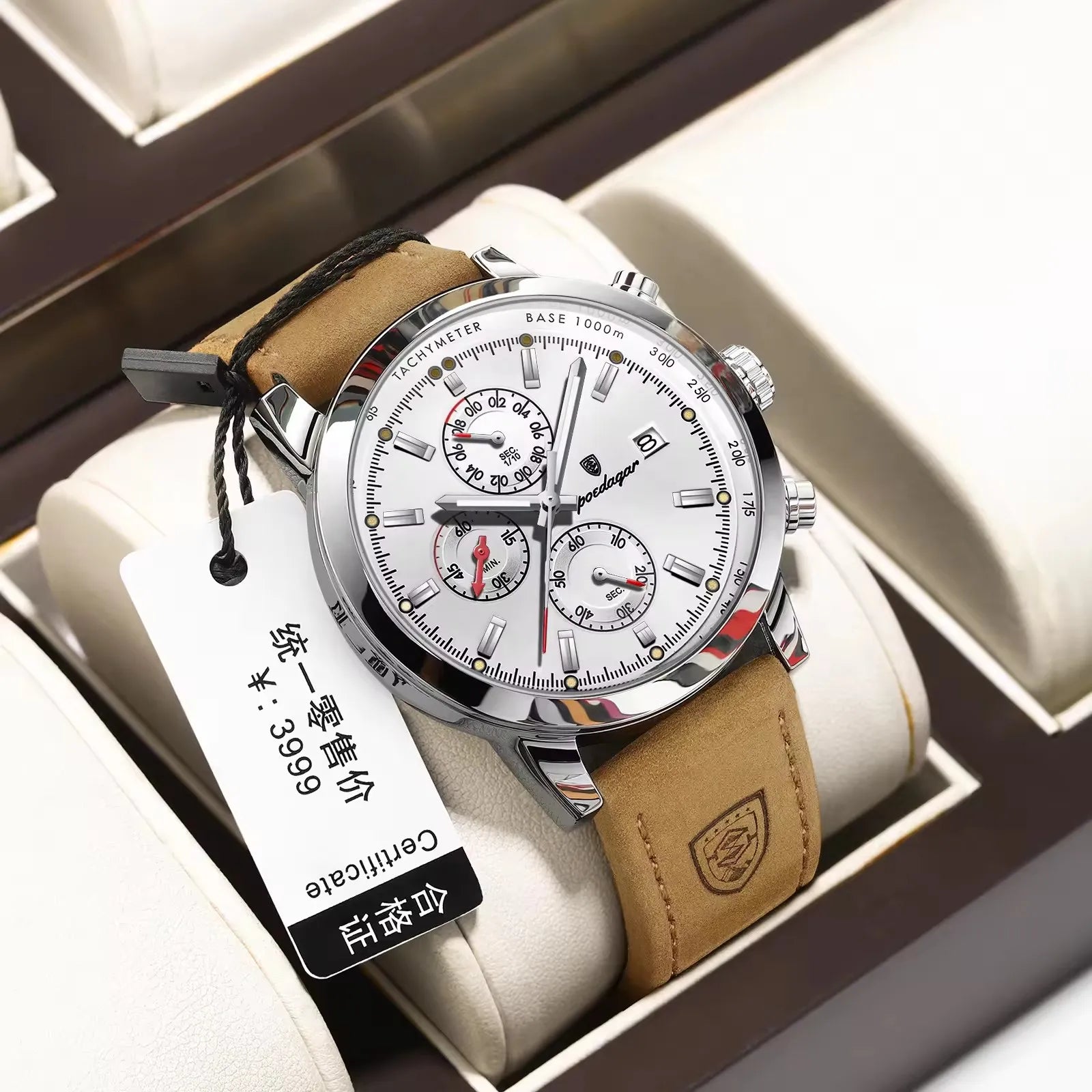 POEDAGAR 932 Factory Wholesale Quartz Genuine Leather Watches Men's Sport Watch for Men Fashion Life Waterproof Wristwatch
