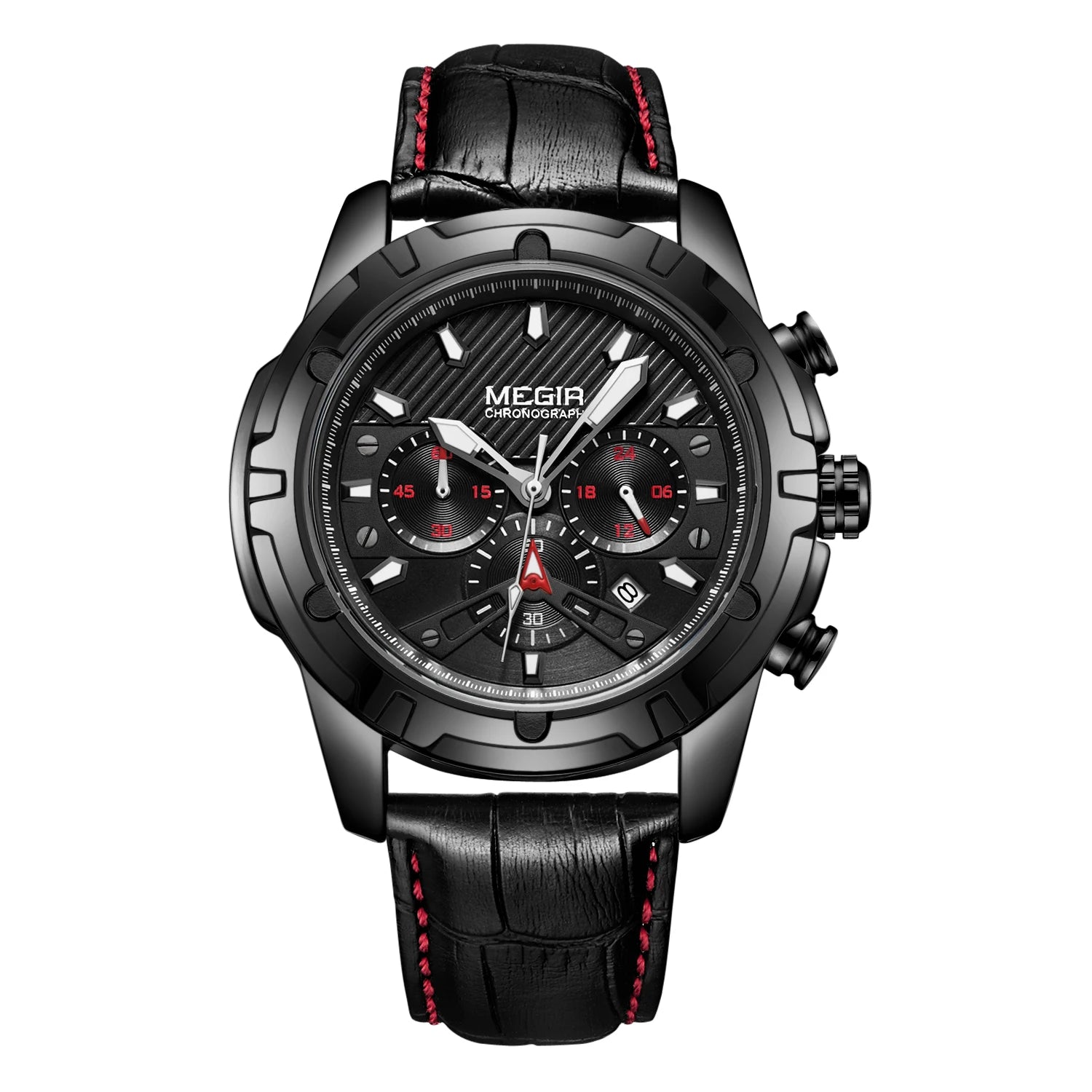 MEGIR Top Brand Luxury Watches Men Leather Watches Men Classic Quartz Men's Wrist Watch Relogio Masculino Alloy Round