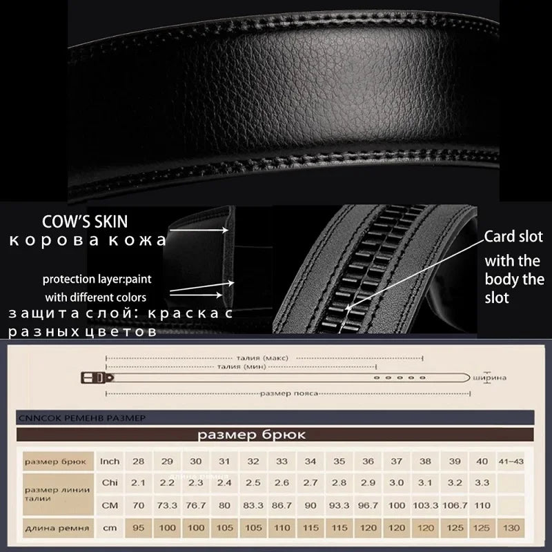 Premium Men's Automatic Buckle Leather Belt