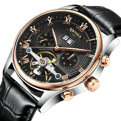 KINYUED J012 Men Automatic Mechanical Casual Watches Fashion Leather Watches