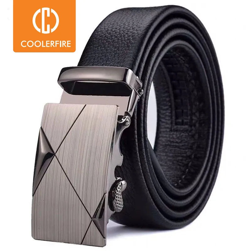 Premium Men's Automatic Buckle Leather Belt