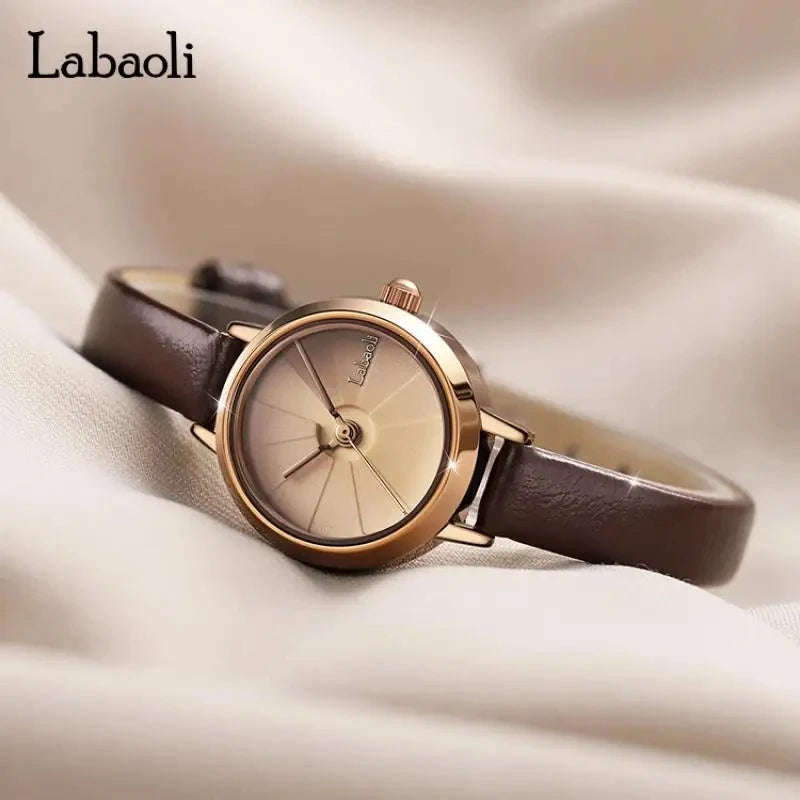LABAOLI Women Leather Watches High Quality 2026 Wrist Watches Creative Dial Rose Gold Women Bracelet Watches for Ladies