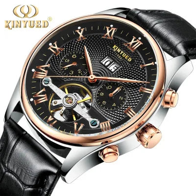 KINYUED J012 Men Automatic Mechanical Casual Watches Fashion Leather Watches