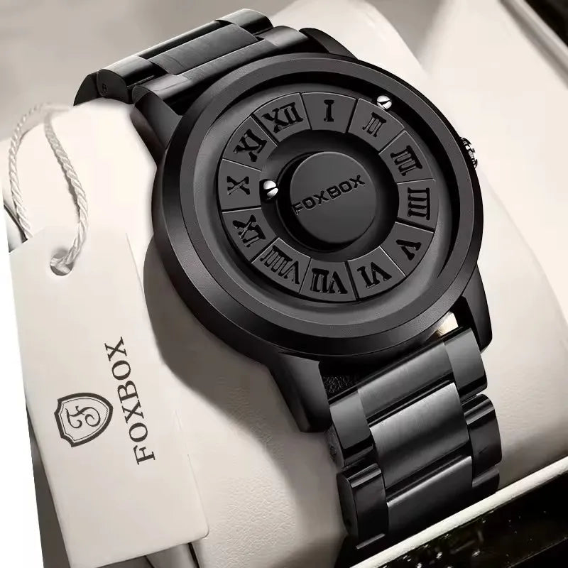 Foxbox FB0047 0047 Fashion Mens Fashion Leather Watches Top Brand Luxury Stainless Quartz 3ATM Waterproof Watch for Men