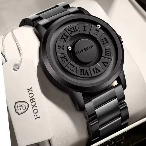 Foxbox FB0047 0047 Fashion Mens Fashion Leather Watches Top Brand Luxury Stainless Quartz 3ATM Waterproof Watch for Men
