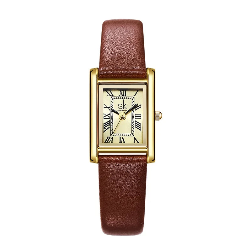 SK Fashion Ladies Genuine Leather Watches Luxury Small Women's Watch Fashionable Waterproof for Business Watch Women