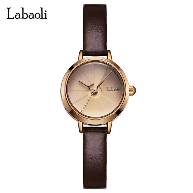 LABAOLI Women Leather Watches High Quality 2026 Wrist Watches Creative Dial Rose Gold Women Bracelet Watches for Ladies