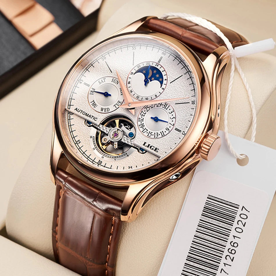 Leather Casual Business Men Watch.