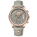 POEDAGAR 9898 Genuine Leather Watches Three Pointers Fashion Men Wristwatch Luminous Hands Shock Resistant Auto Date Clock Watch