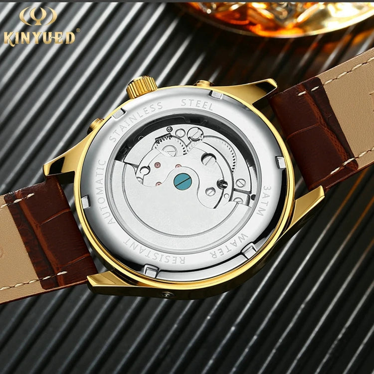 KINYUED J012 Men Automatic Mechanical Casual Watches Fashion Leather Watches