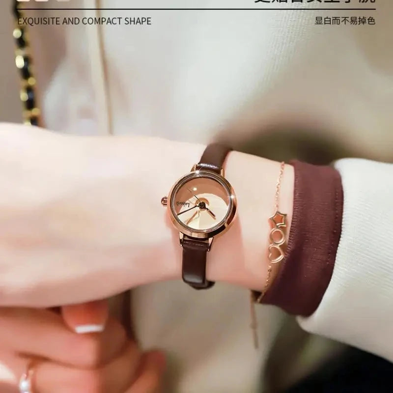 LABAOLI Women Leather Watches High Quality 2026 Wrist Watches Creative Dial Rose Gold Women Bracelet Watches for Ladies
