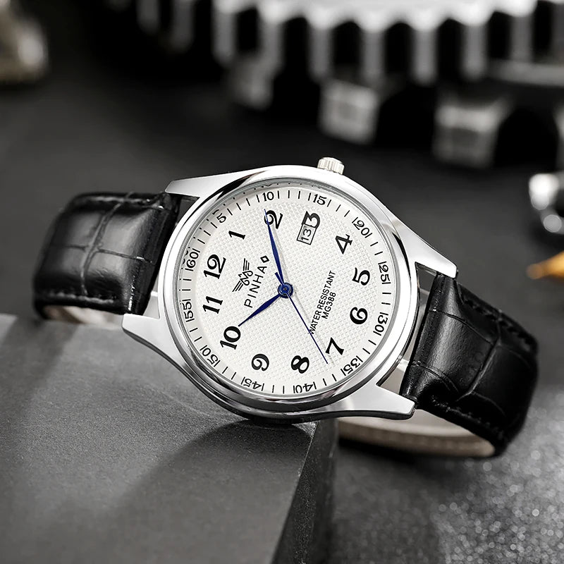 Men's Casual Leather Strap Watch