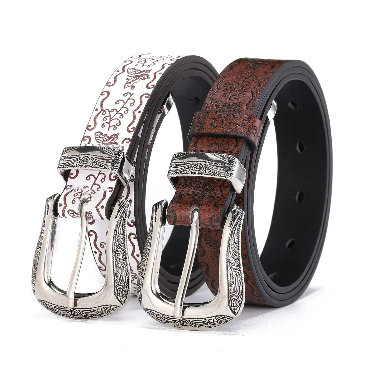 Premium Women's Gold Buckle Leather Belt