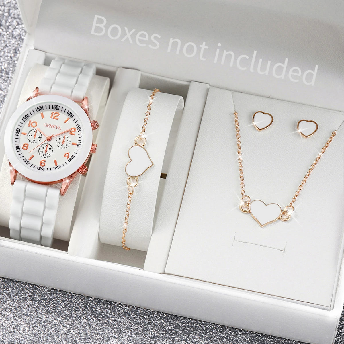 Women's Silicone Quartz Watch Set