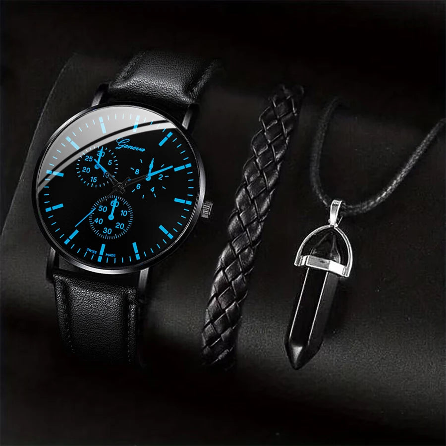 Men's Watch, Necklace & Bracelet Set