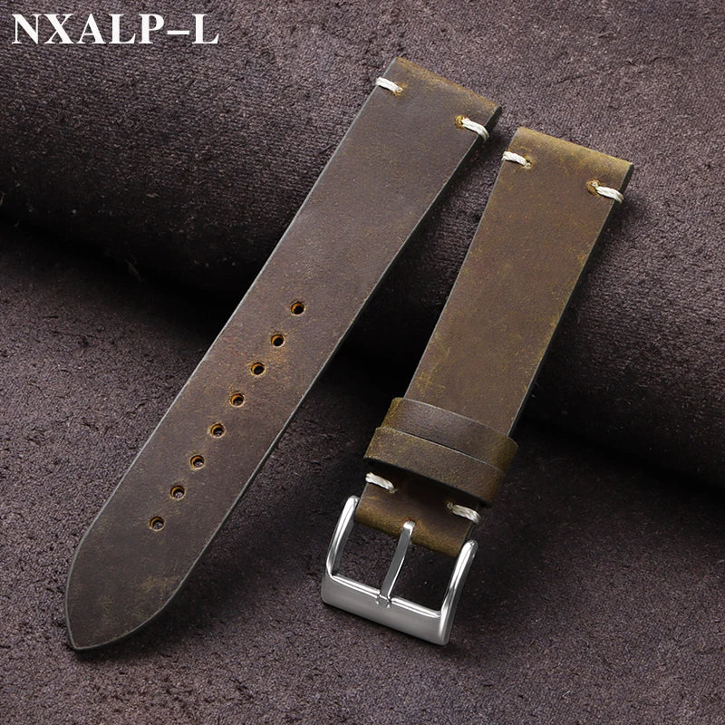 Premium Handmade Oil Wax Leather Watch Band