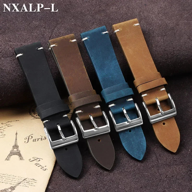 Premium Handmade Oil Wax Leather Watch Band