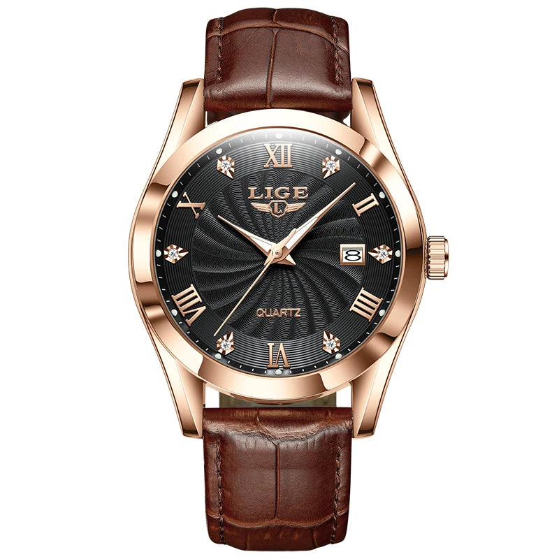 LIGE Women's Sport Leather Watch