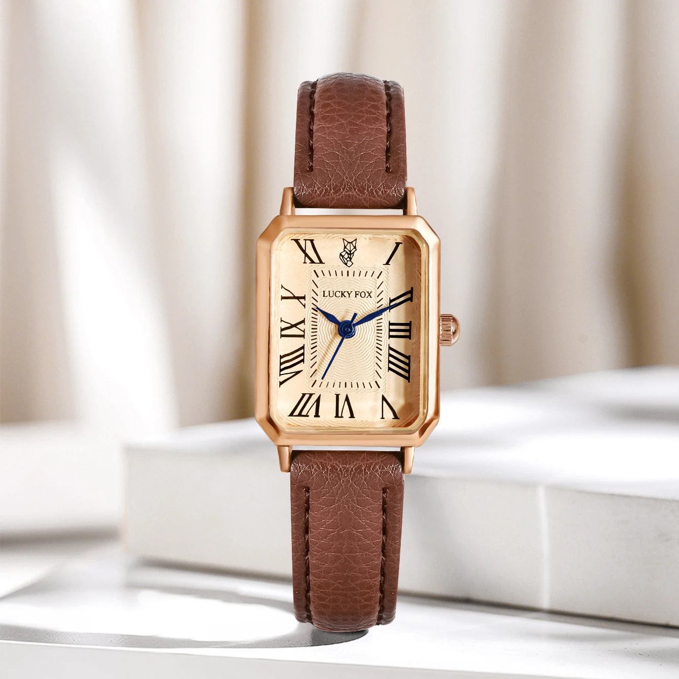 Women's Retro Square Leather Watch