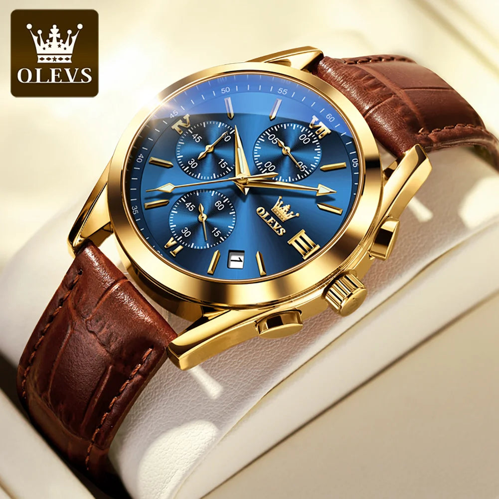 OLEVS Classic Leather Strap Watch
