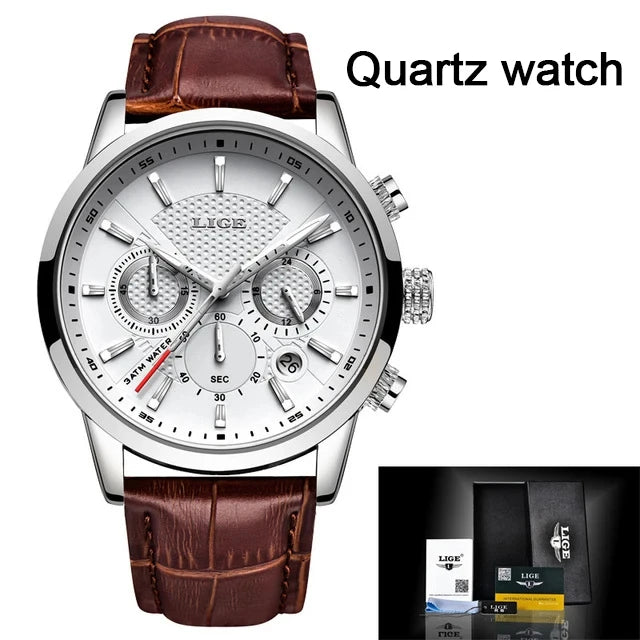 Leather Casual Business Men Watch.