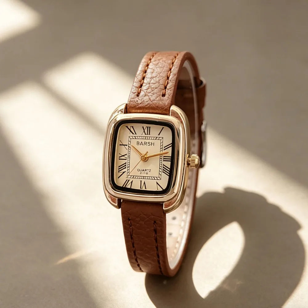 Women's Retro Roman Dial Leather Watch