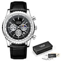 New Fashion Mens Watches LIGE Top Brand Luxury Leather Casual Quartz Watch Men's Sport Waterproof Clock Watch Reloj Hombre+Box
