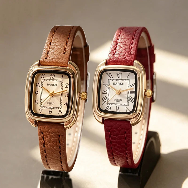 Women's Retro Roman Dial Leather Watch
