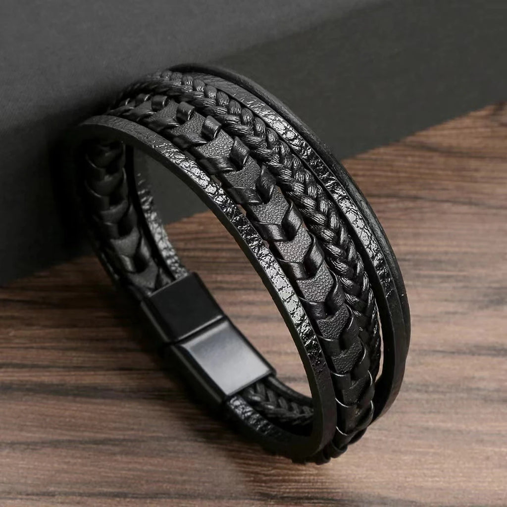 Premium Men's Vintage Leather Braided Bracelet