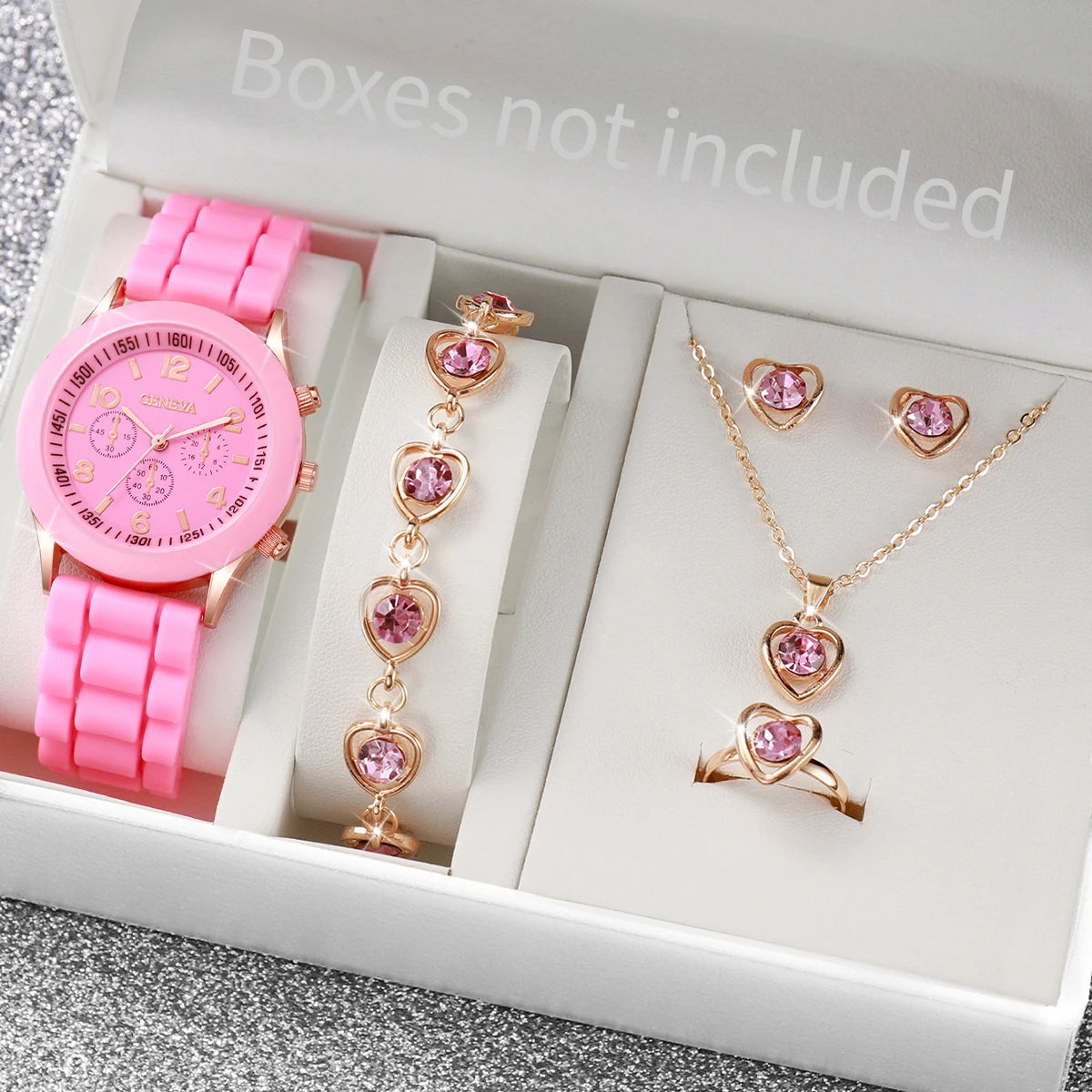 Women's Silicone Quartz Watch Set
