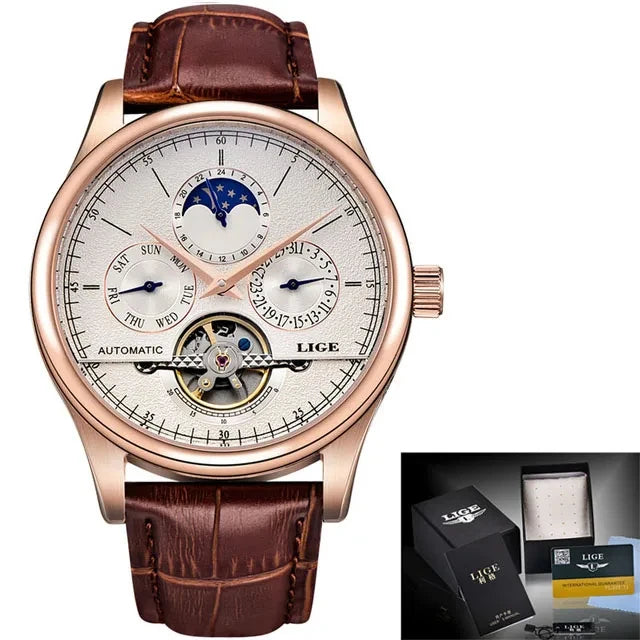 Leather Casual Business Men Watch.