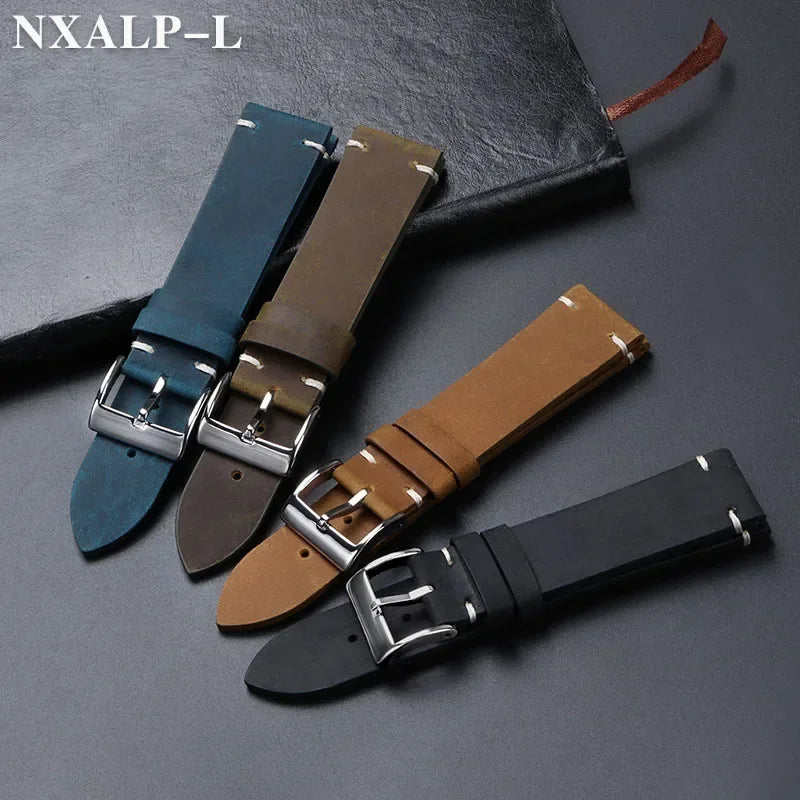 Premium Handmade Oil Wax Leather Watch Band