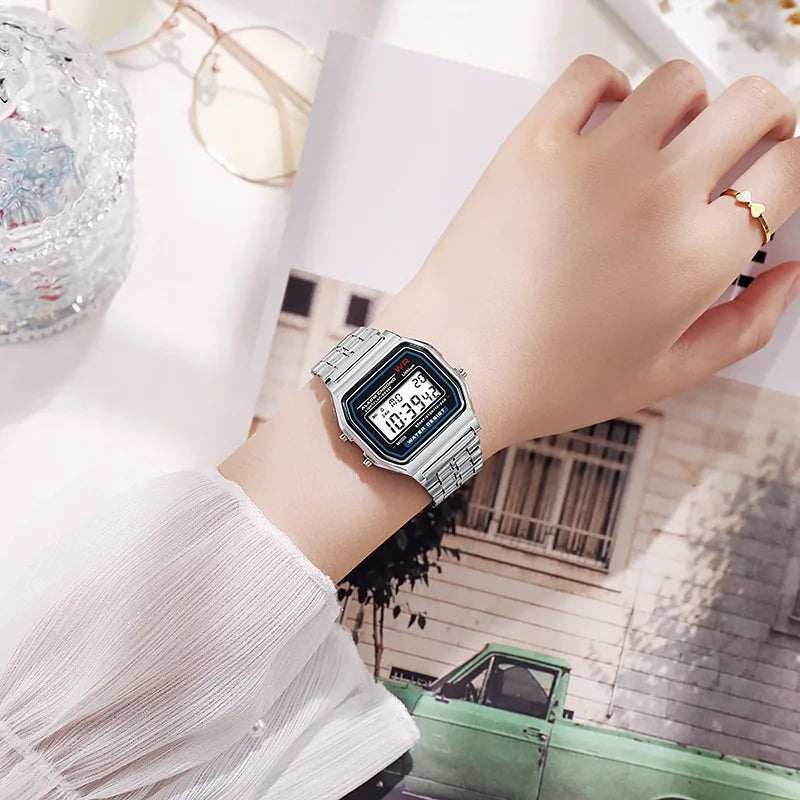 Rose Gold Digital Retro Watch