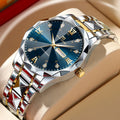Men's Diamond Dial Stainless Steel Watch