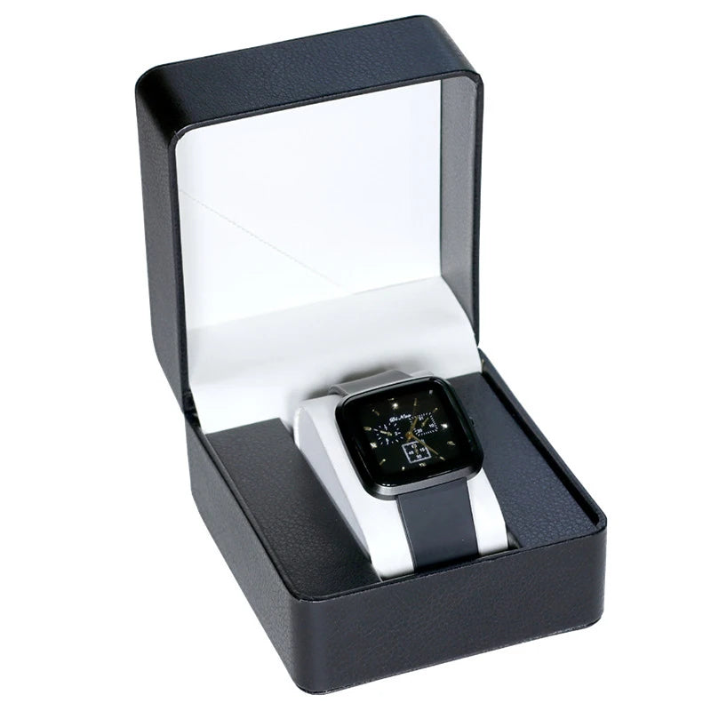 Lnofxas Black Single Watch Gift Box with Pillow PU Leather Wristwatch Display Case Organizer for Men