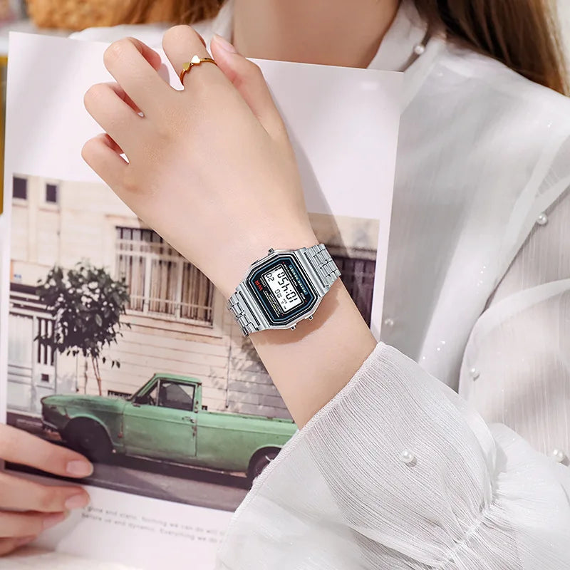 Rose Gold Digital Retro Watch