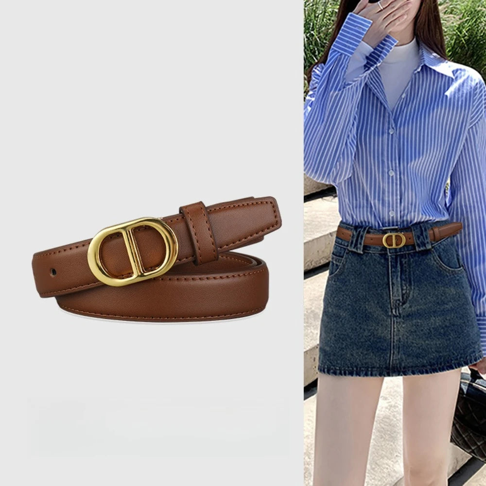 Premium Women's Slim Leather Belt