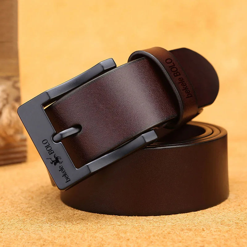 Premium Genuine Leather Alloy Buckle Belt