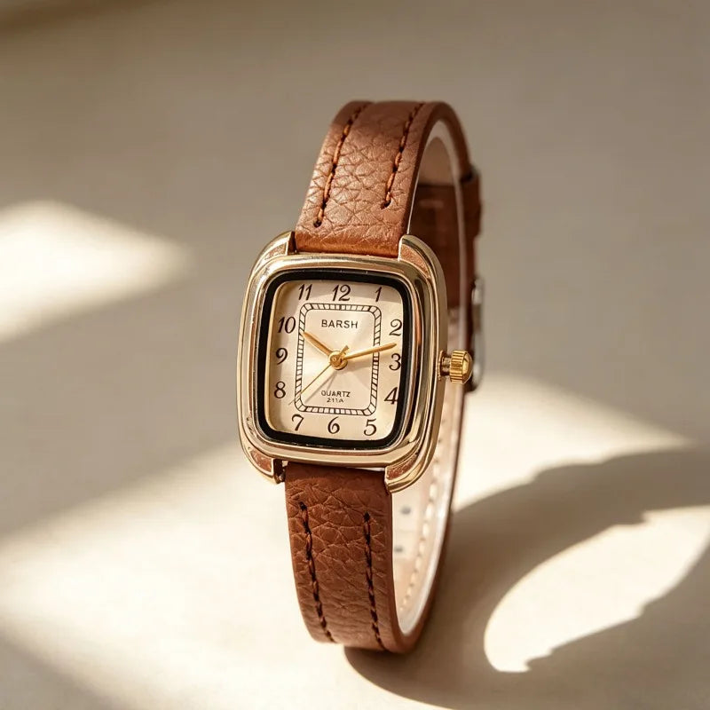 Women's Retro Roman Dial Leather Watch