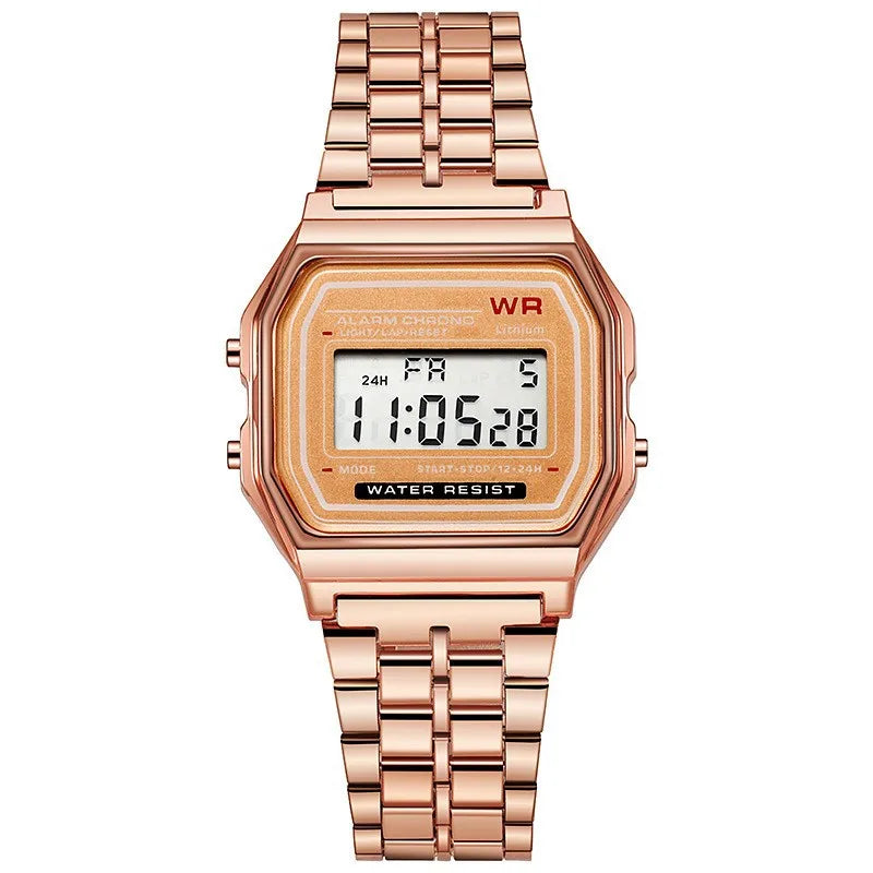 Rose Gold Digital Retro Watch