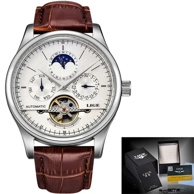 Leather Casual Business Men Watch.