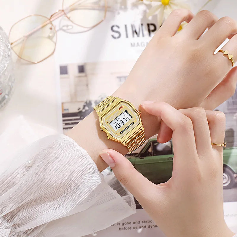 Rose Gold Digital Retro Watch