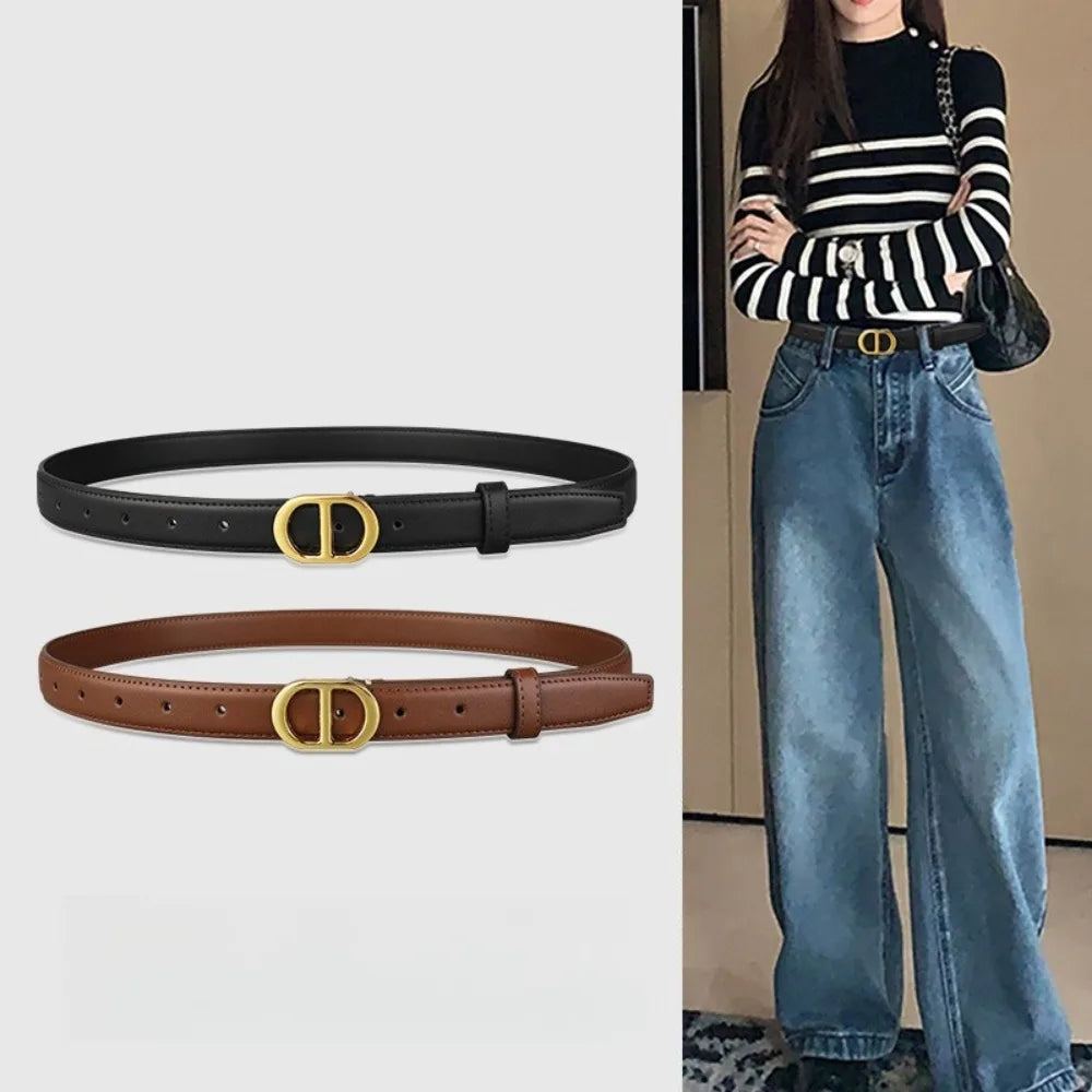 Premium Women's Slim Leather Belt