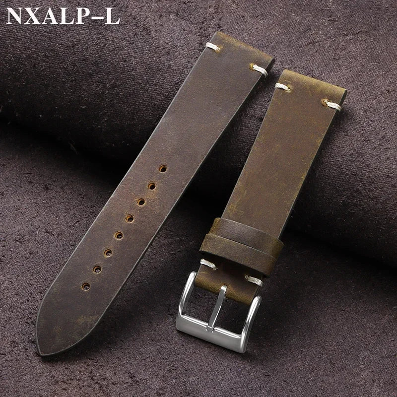 Premium Handmade Oil Wax Leather Watch Band