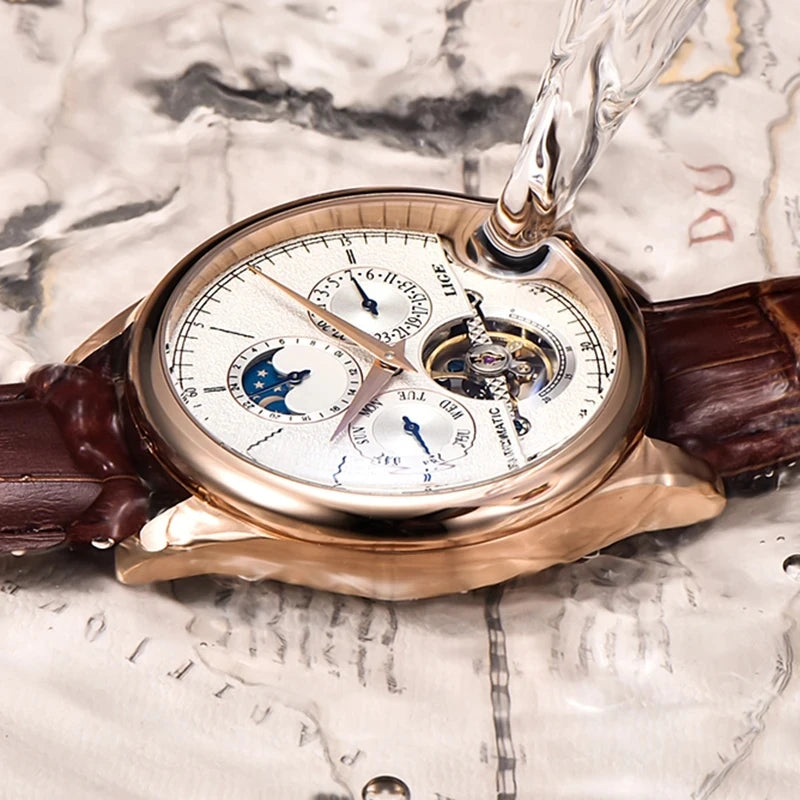 Leather Casual Business Men Watch.
