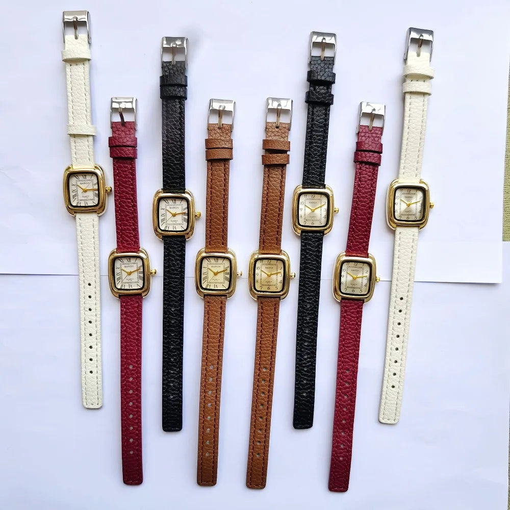 Women's Retro Roman Dial Leather Watch