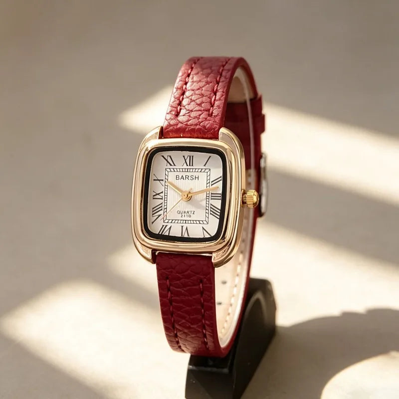 Women's Retro Roman Dial Leather Watch