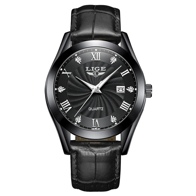 LIGE Women's Sport Leather Watch