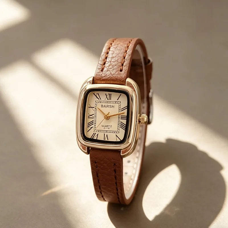 Women's Retro Roman Dial Leather Watch